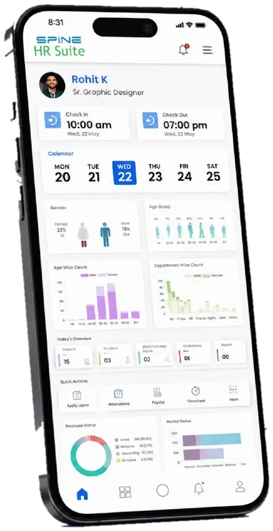 The Spine HR Suite mobile app
